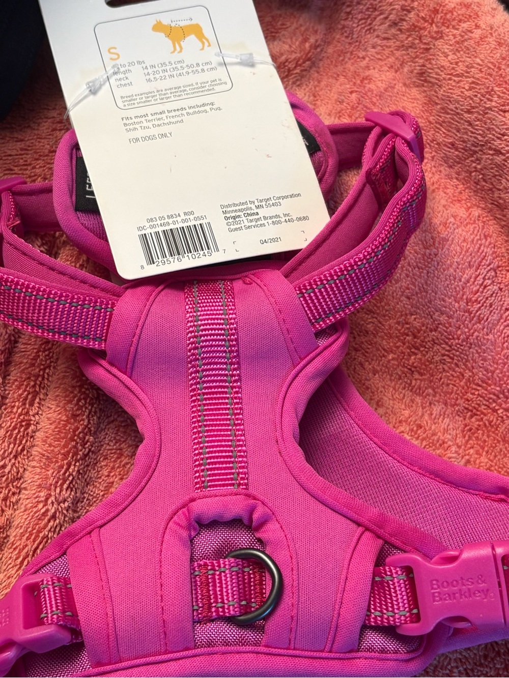 Boots & Barkley Hot Pink Padded Dog Harness